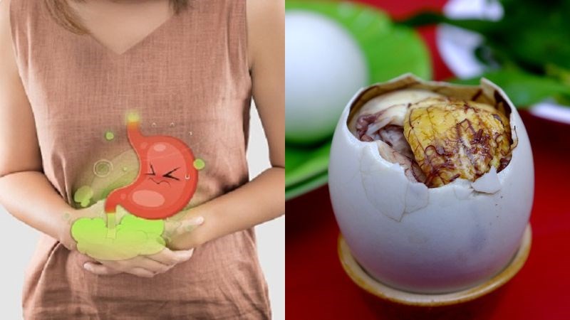 Ăn trứng vịt lộn vào buổi tối có thể gây đầy hơi, khó tiêu.