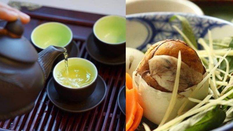 Uống trà sau khi ăn trứng vịt lộn là một thói quen không tốt.