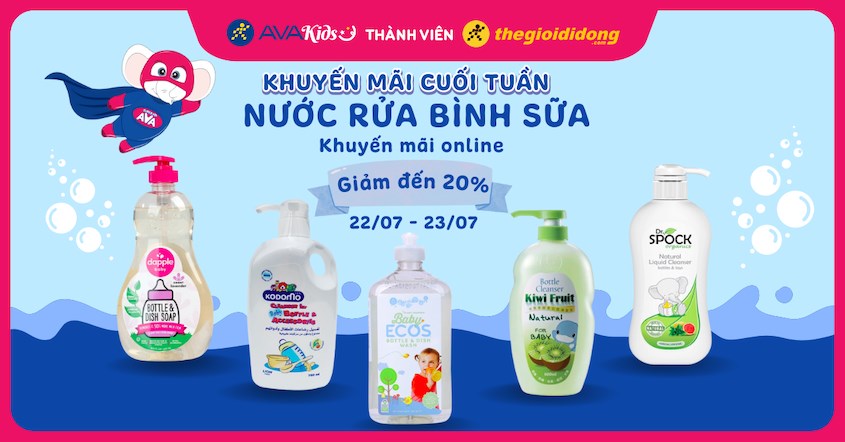 Nước rửa bình sữa khuyến mãi online giảm đến 20%
