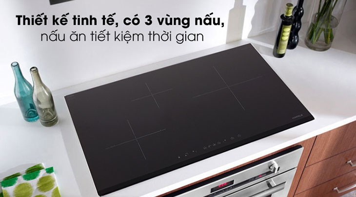 Bếp từ 3 vùng nấu lắp âm Hafele HC-IS773EA (535.02.242) sở hữu thiết kế tinh tế, màu đen đơn giản, thanh lịch, tăng thêm sự sang trọng cho căn bếp