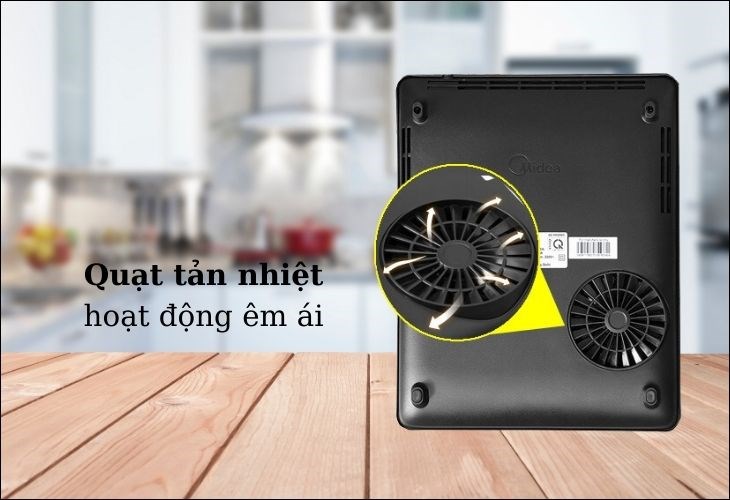 Ưu điểm của bếp chính là có quạt tản nhiệt, giúp giảm nhiệt độ do mâm từ phát ra