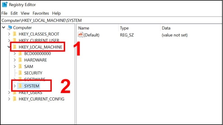 Mở tiếp thư mục SYSTEM