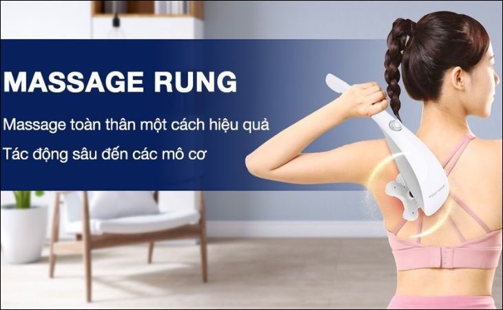 Máy massage cầm tay Poongsan với công nghệ rung kết hợp nhiệt hồng ngoại hiện đại