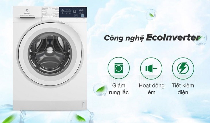 Máy giặt Electrolux Inverter 10 kg EWF1024D3WB có tốc độ quay vắt 1200 vòng/phút và được trang bị công nghệ EcoInverter cho khả năng vận hành êm ái, tiết kiệm điện và nâng cao hiệu quả giặt sạch đáng kể