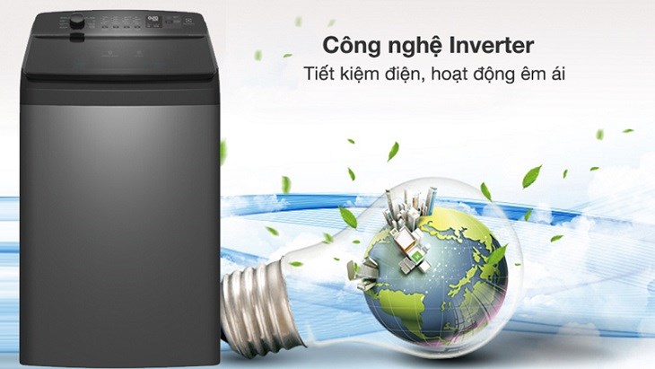 Công nghệ Inverter giúp máy giặt Electrolux cửa trên có khả năng tiết kiệm điện đáng kể và hỗ trợ vận hành êm ái