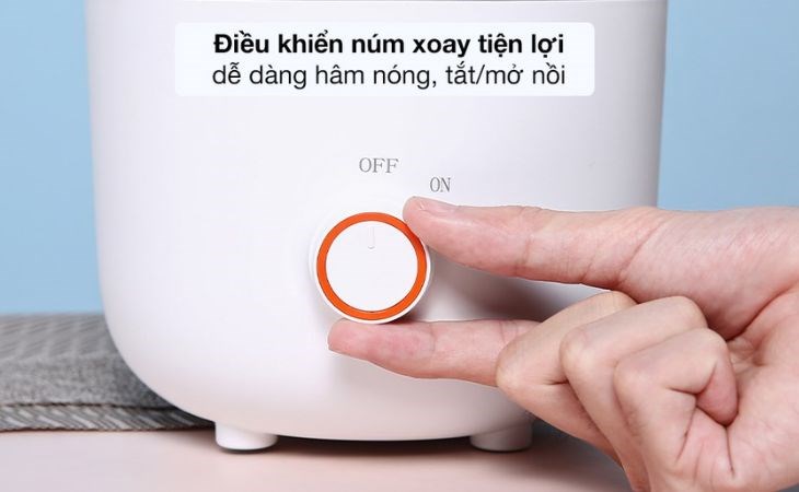 Khi xoay nút về on, điện năng sẽ chuyển thành nhiệt năng làm nóng thức ăn