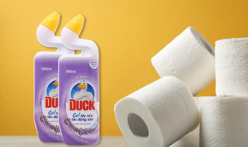 Gel tẩy bồn cầu Duck diệt khuẩn 99.9% hương lavender 900 ml