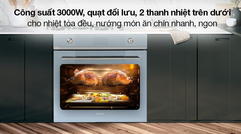 Lò nướng âm Smeg SO6102TS 68 lít có giá 52.490.000 đồng (cập nhật tháng 07/2023, có thể thay đổi theo thời gian)