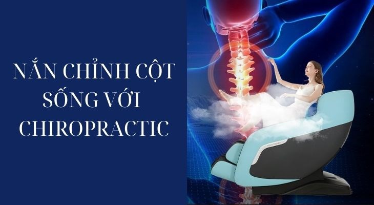 Tính năng Chiropractic trên ghế massage Poongsan MCP-151 giúp kéo dãn các cơ, nắn chỉnh lại cột sống