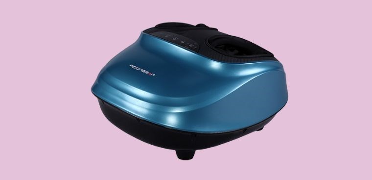 Máy Massage Chân Poongsan MFP-001 sở hữu thiết kế sang trọng với gam màu xanh dương nổi bật, thu hút mọi ánh nhìn