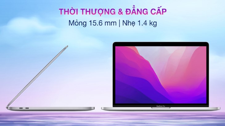 Laptop Apple MacBook Pro 13 inch M2 2022 màu bạc giữ được màu lâu hơn các màu khác