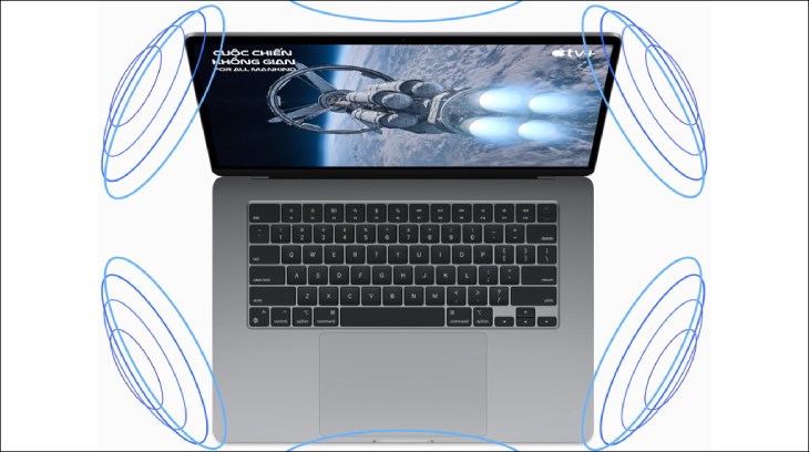 Laptop MacBook Air 15 inch M2 2023 với gam màu xám thể hiện được sự đẳng cấp của người dùng