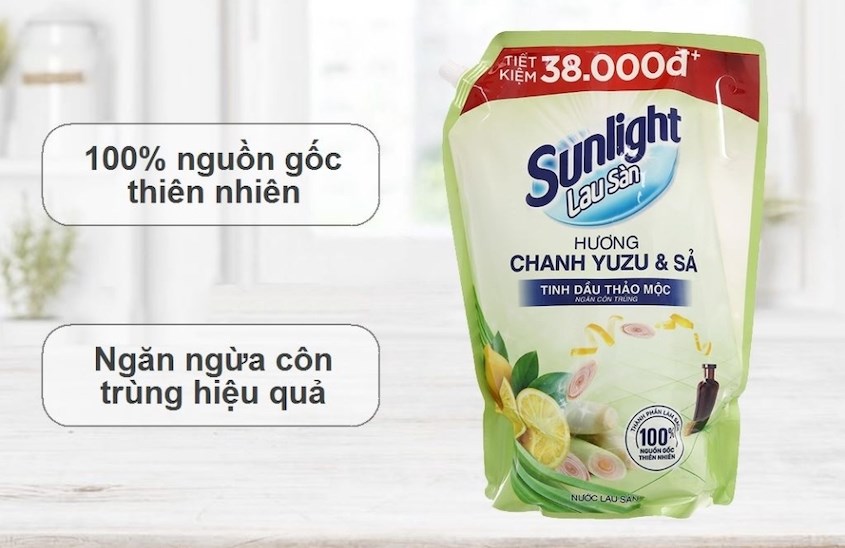 Bảo quản nước lau sàn Sunlight hương chanh sả ở nơi khô ráo, thoáng mát