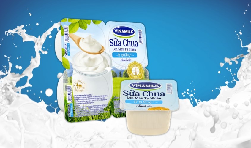 Lốc 4 hộp sữa chua ít đường Vinamilk 100g