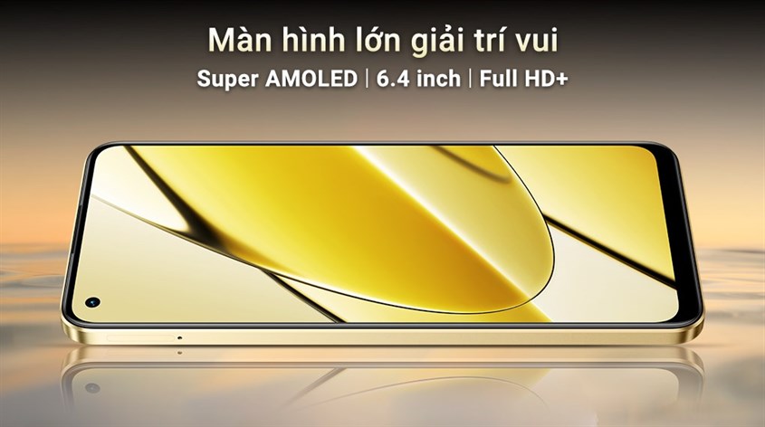 realme 11 4G được trang bị màn hình Super AMOLED 6.4 inch rộng lớn