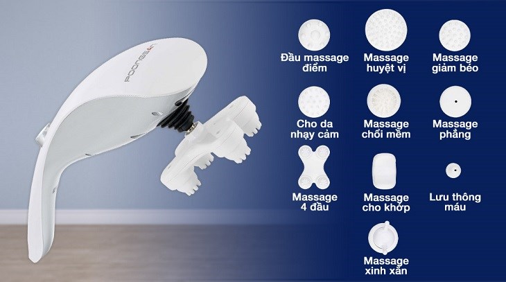 Máy massage cầm tay Poongsan MHP-025 được tích hợp 10 đầu massage giúp giảm đau nhức và tăng cường lưu thông thông máu Máy massage cầm tay Poongsan MHP-025 được tích hợp 10 đầu massage giúp giảm đau nhức và tăng cường lưu thông thông máu