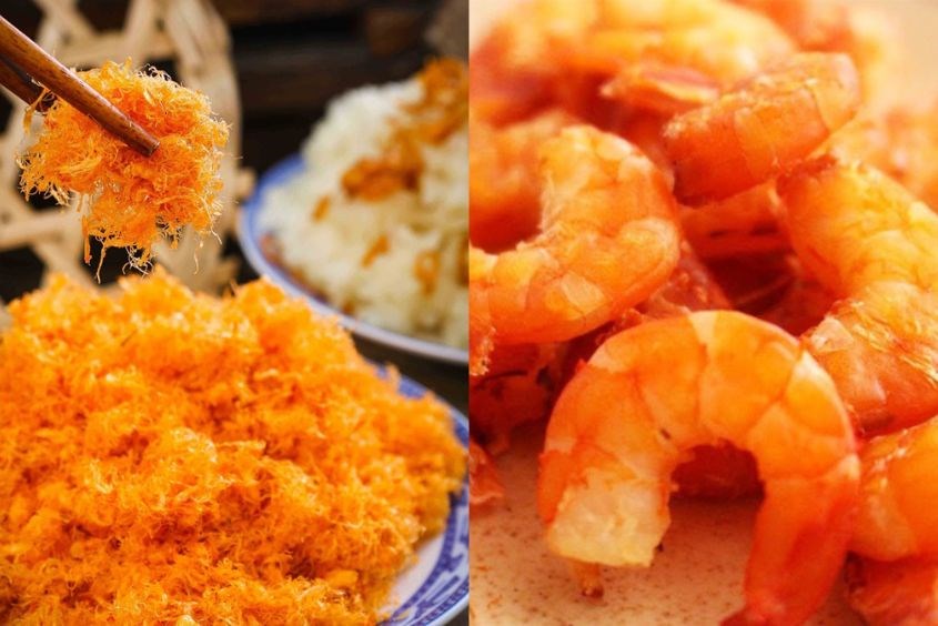 Ruốc từ tôm khô có màu vàng đẹp mắt