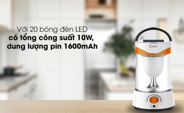 Đèn sạc năng lượng mặt trời Comet CRL3103S thiết kế nhỏ gọn, trang nhã, tiện lợi 
