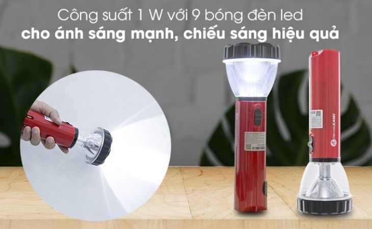 Đèn pin sạc đa năng DMX DS003 với 9 bóng đèn LED chiếu sáng mạnh