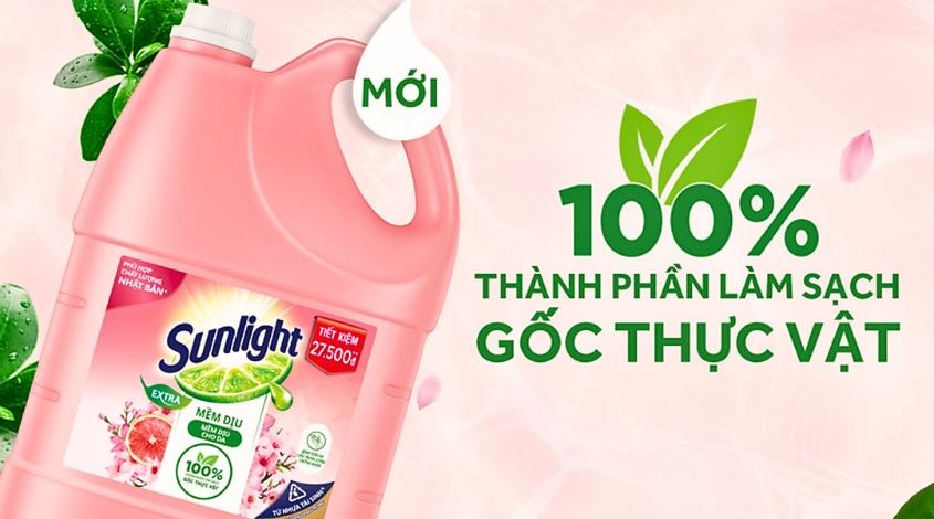 Nước rửa chén Sunlight hương hoa anh đào và bưởi tây