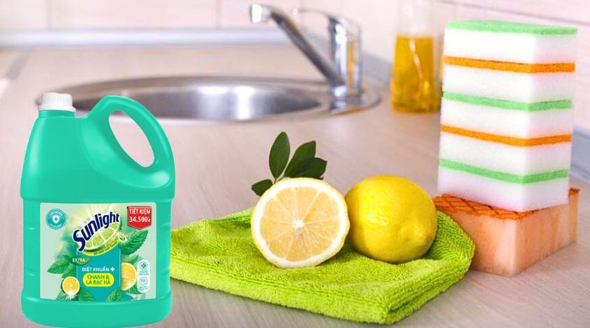 Nước rửa chén Sunlight chanh và bạc hà diệt khuẩn