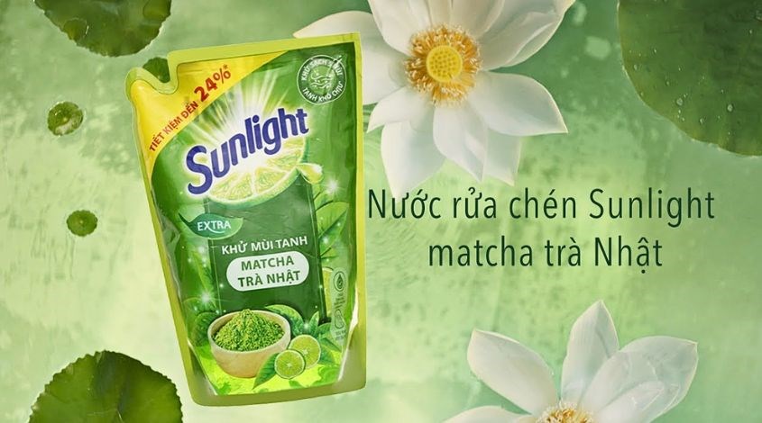 Nước rửa chén Sunlight Extra hương matcha túi 2 lít