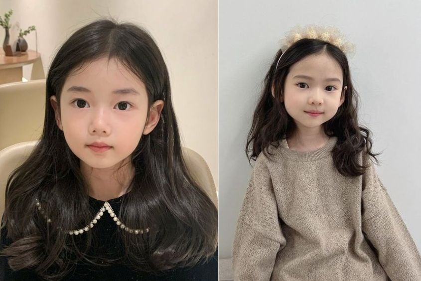 Tóc layer cho bé gái mặt tròn