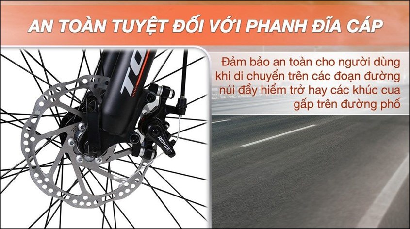 Xe đạp địa hình MTB Totem W860 27.5 inch Size L trang bị phanh đĩa cáp, an toàn tuyệt đối khi di chuyển