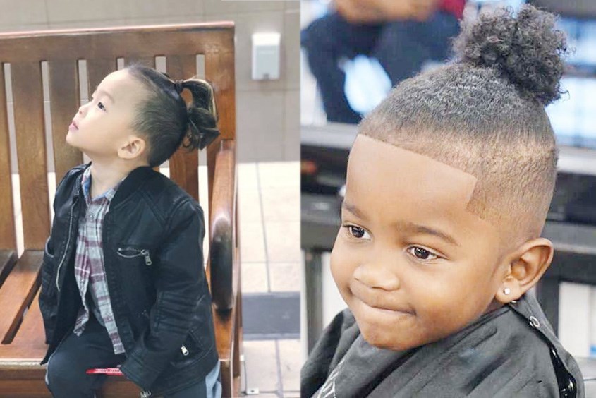 Kiểu tóc man bun xoăn giúp bé trở nên cá tính hơn