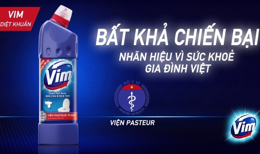 Nước tẩy bồn cầu và nhà tắm Vim diệt khuẩn 500 ml