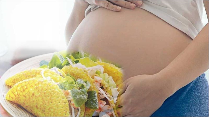 Mẹ bầu nên ăn bánh xèo với các thực phẩm khác để đảm bảo sức khỏe cho mẹ và bé