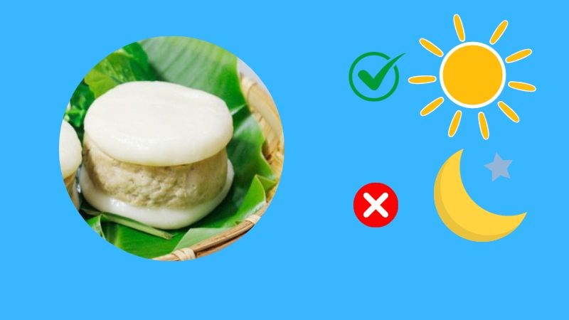 Bạn không nên ăn bánh dày vào buổi tối vì có thể tích lũy nhiều năng lượng thừa