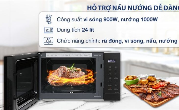 Lò vi sóng có nướng Panasonic NN-GT35NBYUE 24 lít với khả năng giảm nguy cơ mất khoáng chất trong thức ăn