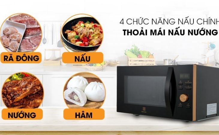 Lò vi sóng có nướng Electrolux EMC25D59EB 25 lít không làm biến đổi chất bên trong thực phẩm