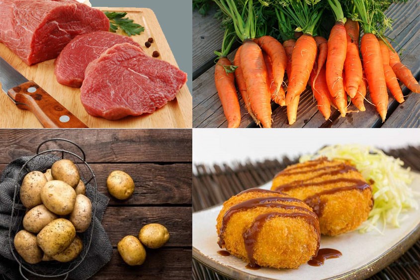 Bánh thịt bò khoai tây bên ngoài giòn bên trong thơm mềm