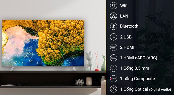 Cổng kết nối Bluetooth trên Google Tivi Toshiba 4K 43 inch 43C350LP giúp bạn kết nối với các thiết bị di động ngay lập tức, tiện lợi cho việc phát nhạc