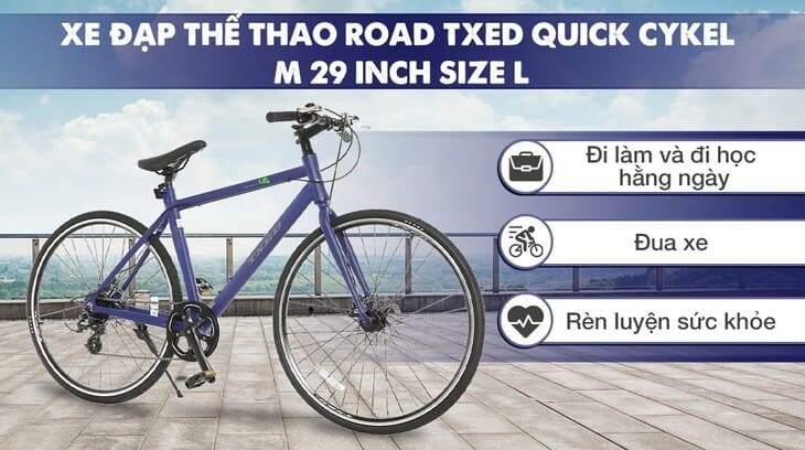 Xe Đạp Thể Thao Road Txed Quick Cykel M 29 inch Size L được bán với giá 7.434.000 đồng (cập nhật 08/2023 và có thể thay đổi theo thời gian)
