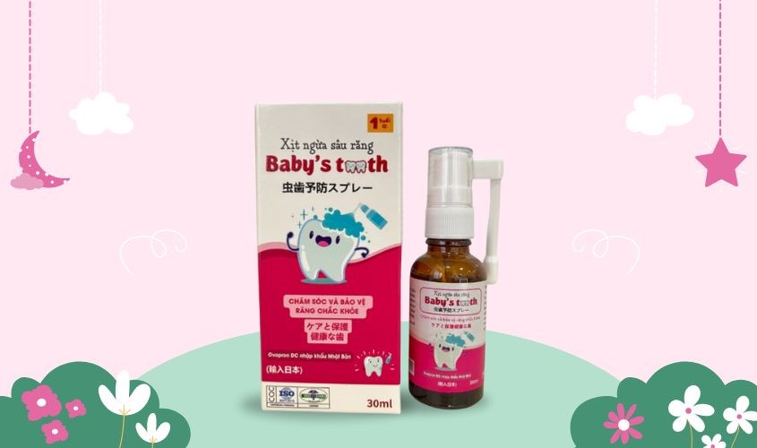 Xịt chống sâu răng Baby's Tooth có thiết kế vòi xịt dài, xoay được 360 độ