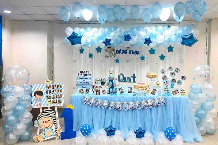 Màu xanh dương thường được chọn làm màu chủ đạo cho tiệc sinh nhật