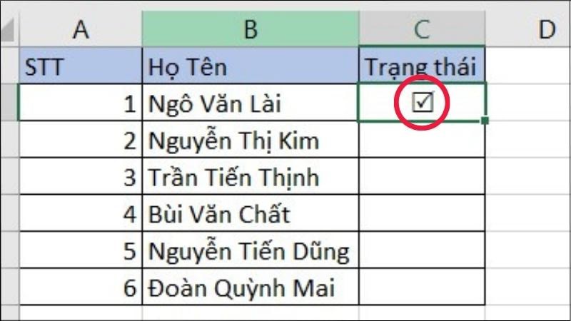 Dấu tích sẽ xuất hiện tại ô đã được chọn