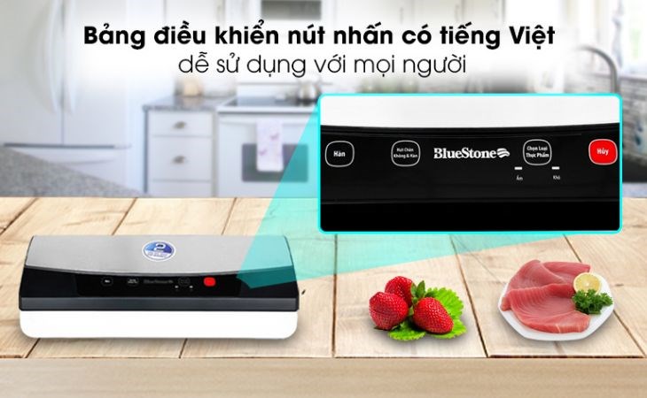 Máy hút chân không Bluestone VSB-2735 vô cùng tiện lợi khi có thể hút chân không thực phẩm khô hoặc thực phẩm ướt