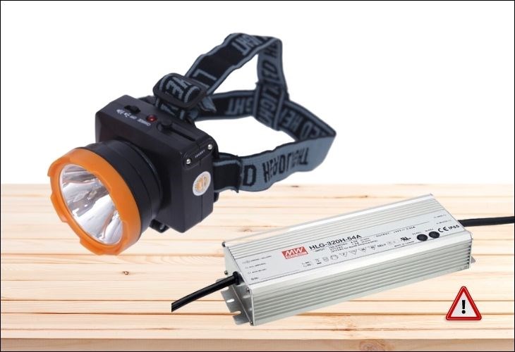 Cần thay mới nguồn LED nếu đèn pin sạc đội đầu Comet CRT1612 chớp tắt liên tục