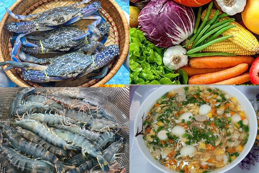 Cách nấu súp ghẹ cho bé với tôm và rau củ 