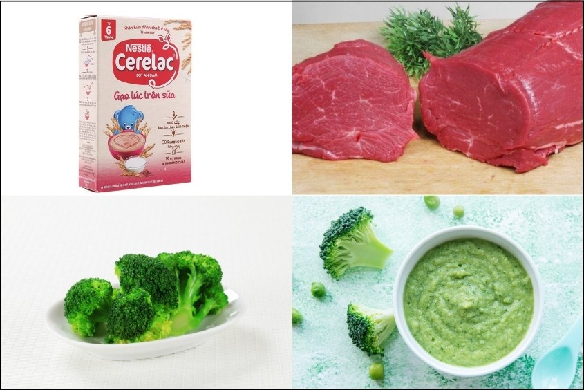 Cách nấu bột ăn dặm với thịt bò và súp lơ xanh