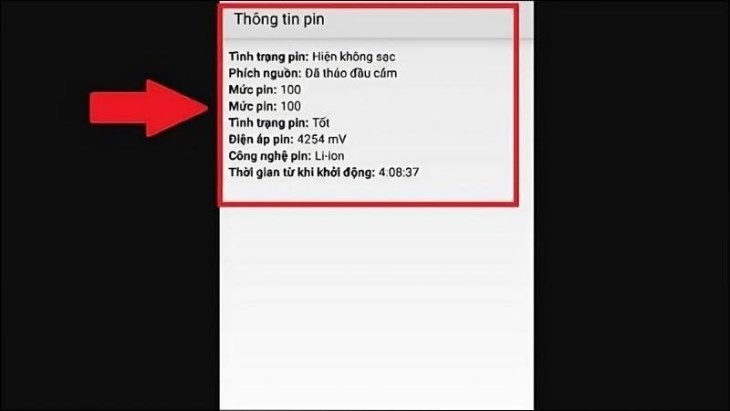 Bạn chọn vào thông tin Pin để xem tình trạng pin của OPPO