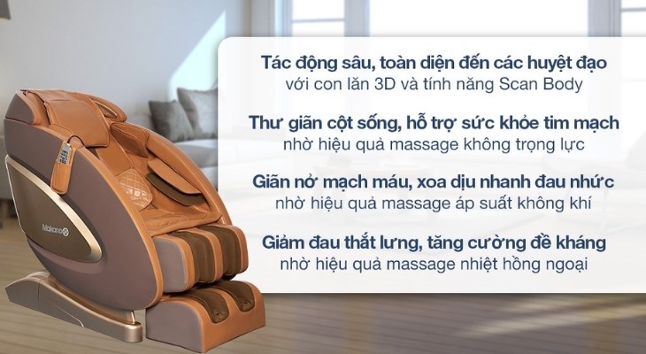 Ghế massage Makano MKGM-20001 mang đến rất nhiều lợi ích tuyệt vời cho sức khỏe của người sử dụng