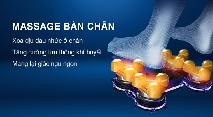 Chức năng massage bàn chân trên ghế massage Makano MKGM-20001 giúp cải thiện giấc ngủ cho người dùng