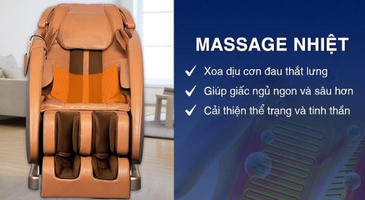 Massage nhiệt là chức năng hữu ích dành cho những người bị đau nhức xương khớp hay thường xuyên mất ngủ