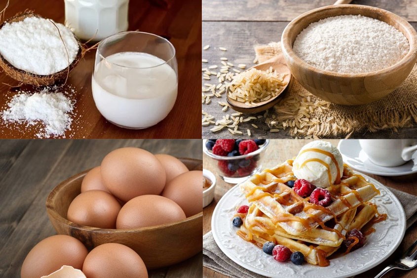 Cách làm bánh bánh waffle với nước cốt dừa thơm béo