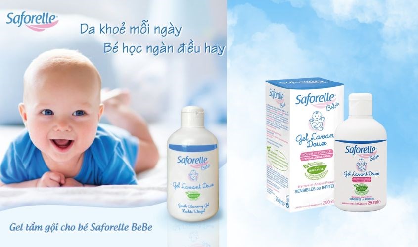 Gel tắm & gội 2in1 cho bé Saforelle Bebe chiết xuất ngưu bàng 250 ml